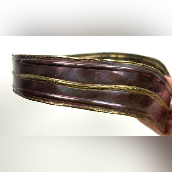 Vintage Handmade Brutalist Hammered Metal Copper Belt - Picture 7 of 16